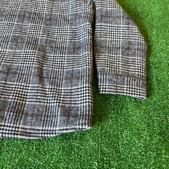 Zara Kids Long Sleeve Pockets Plaid Grey Wool Oversized Shirt Jacket Size 9-10 - Picture 11 of 14